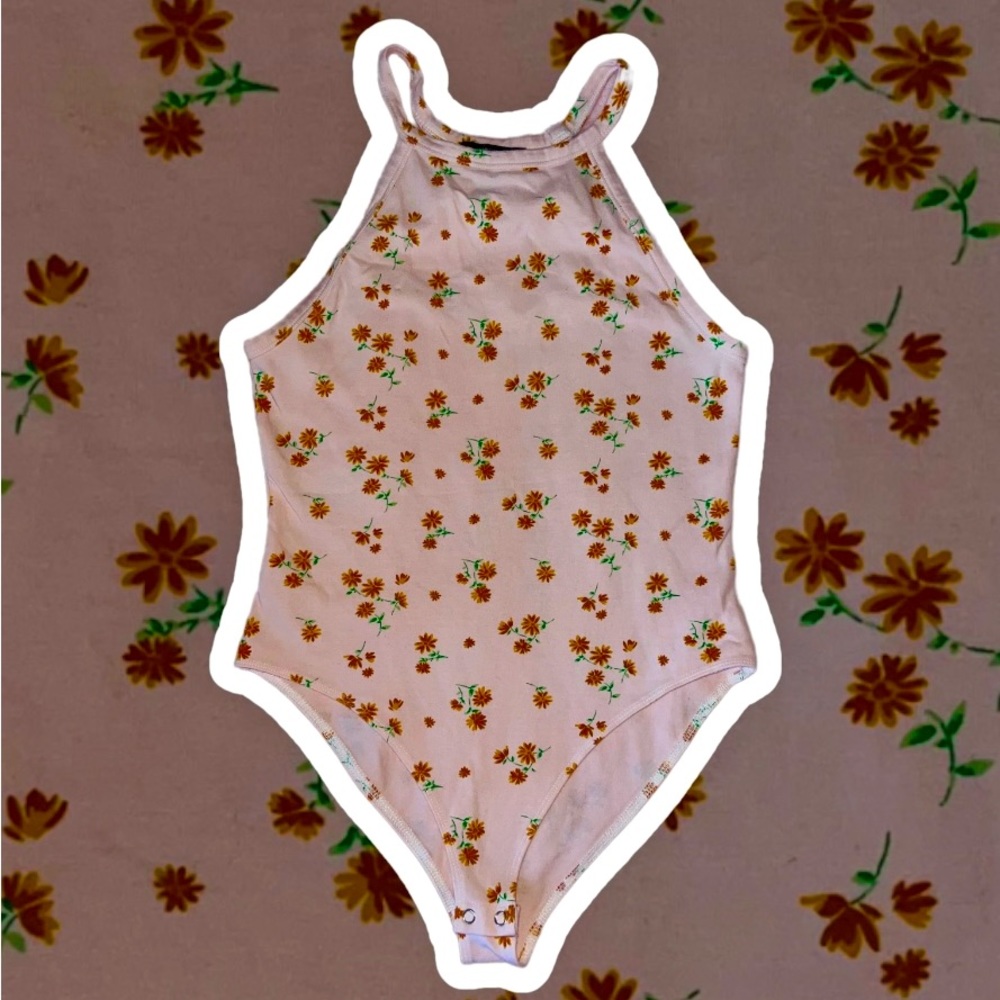 Forever 21 Pink Floral Bodysuit